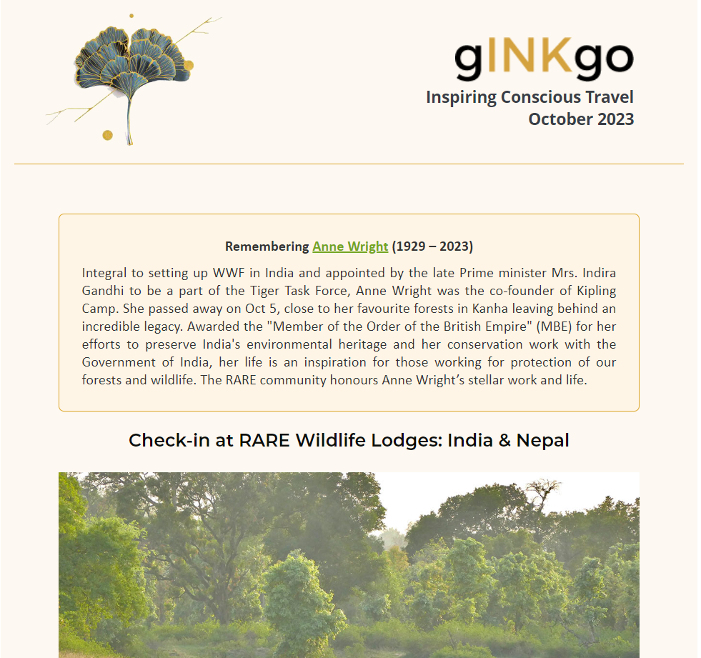 gINKgo l The RARE Newsletter I Wildlife Week Oct 2023 I Vol 87